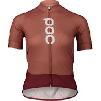 Photo Maillot manches courtes femme poc essential road logo marron rouge