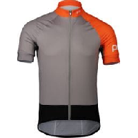 Photo Maillot manches courtes poc essential road gris granite orange zink