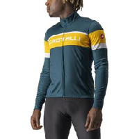 Photo Maillot manches longues castelli passista bleu jaune