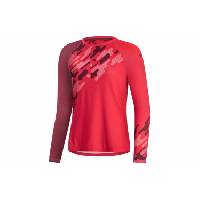 Photo Maillot manches longues gore c5 femme trail hibiscus rose chestnut rouge