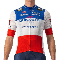 Photo Maillot vélo manches courtes Castelli Competizione French Champion Quick-Step Alpha Vinyl 2022 rouge XXL rouge XXL