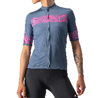 Photo Maillot vélo manches courtes Femme Castelli Fenice W 2022 L bleu rose L bleu rose