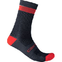 Photo Paire de chaussettes castelli alpha 18 bleu fonce rouge