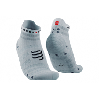 Photo Paire de chaussettes compressport pro racing socks v4 0 ultralight run low blanc
