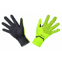 Photo Paire de gants gore wear c3 gore tex infinium stretch mid gants jaune fluo noir