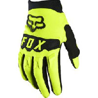 Photo Paire de gants longs enfant fox dirtpaw jaune fluo