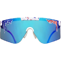 Photo Paire de lunettes pit viper the merika polarized 2000s blanc bleu polarise