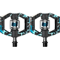 Photo Paire de pedales automatiques avec cages crankbrothers mallet e ls edition limitee noir bleu splatter