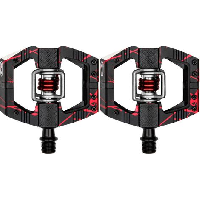 Photo Paire de pedales automatiques avec cages crankbrothers mallet e ls edition limitee rouge splatter