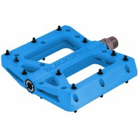 Photo Paire de pédales nylotrax bleues pour enduro/freeride corps en nylon axe cr-mo avec roulements étanches avec protection lsl t