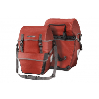 Photo Paire de sacoches de porte bagages ortlieb bike packer plus 42l rouge salsa dark chili