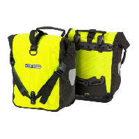 Photo Paire de sacoches de porte bagages ortlieb sport roller high visibility 25l jaune fluo noir reflechissant