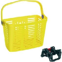 Photo Panier plastique jaune avec fixation plaza 34x18x25