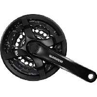 Photo Pedalier shimano fc ty501 6 7 8v 175 mm noir avec protection