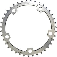 Photo Plateau route 5bra d 130 miche 39dts milieu triple type shimano alu argent 9 10v