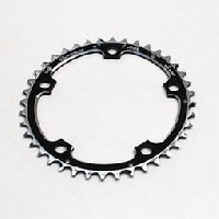 Photo Plateau route 5bra d 130 miche 39dts milieu triple type shimano alu noir 9 10v