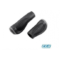 Photo Poignee velo caoutchouc rubber ergonomique noir gris 125mm 90mm pr