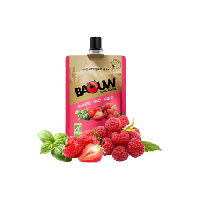 Photo Puree energetique bio baouw framboise fraise basilic 90g
