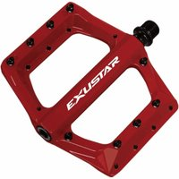 Photo Pédale e-pb571 vtt 117x116mm en aluminium rouge - connexion flat