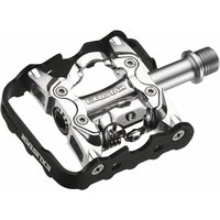 Photo Pédale e-pm86 vtt 105x66mm en aluminium noir - double fonction