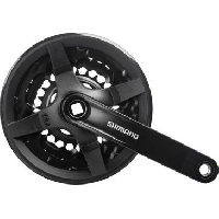 Photo Shimano pedalier 6 7 8 vitesses fc ty301 pour velo enfant 150mm 42x34x24t noir