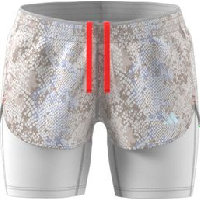 Photo Short 2 en 1 adidas running fast blanc femme