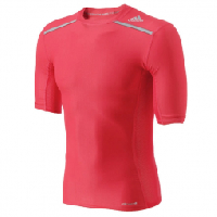 Photo T shirt compression adidas techfit rouge xs