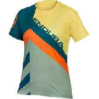 Photo T shirt imprime endura singletrack ltd femme deep teal vert jaune