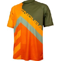 Photo T shirt imprime endura singletrack ltd olive vert orange