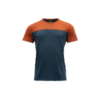 Photo T shirt manches courtes devold norang merino 150 bleu orange