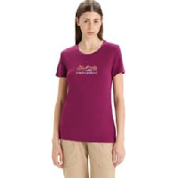 Photo T shirt manches courtes merinos femme icebreaker tech lite ii mountain geology violet