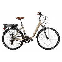 Photo Velo de ville electrique mixte bicyklet claude shimano tourney 7v 500 wh 700 mm beige marron