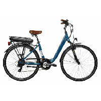 Photo Velo de ville electrique mixte bicyklet claude shimano tourney 7v 500 wh 700 mm turquoise marron