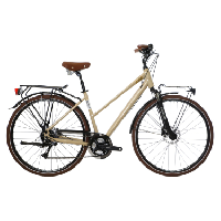 Photo Velo de ville femme bicyklet colette shimano acera altus 8v 700 mm beige