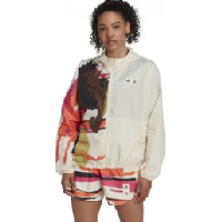 Photo Veste coupe vent adidas running run fast print beige femme