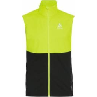 Photo Veste coupe vent sans manche odlo zeroweight warm jaune noir